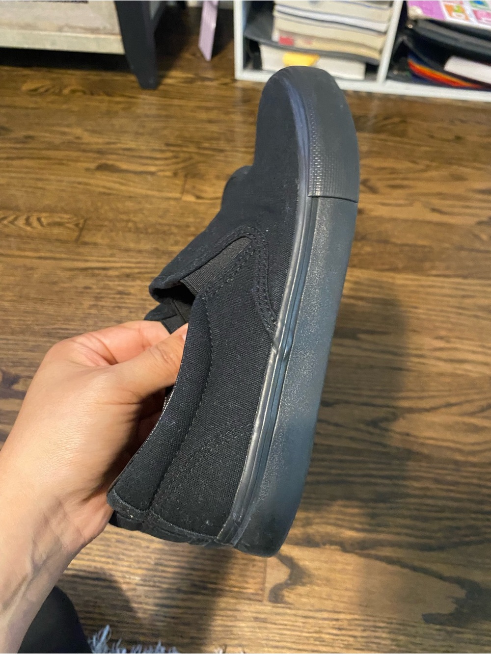 No Boundaries Women's Slip-On Sneakers in Black